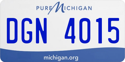 MI license plate DGN4015