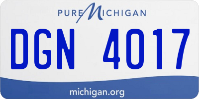 MI license plate DGN4017