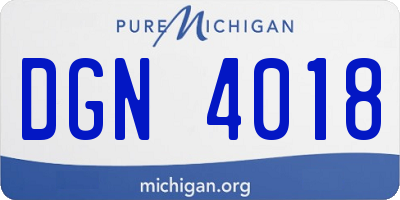 MI license plate DGN4018