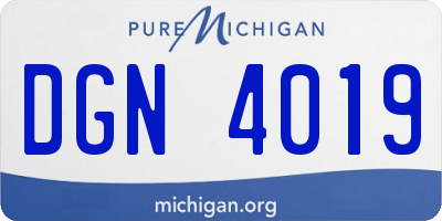 MI license plate DGN4019