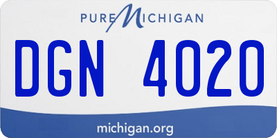 MI license plate DGN4020
