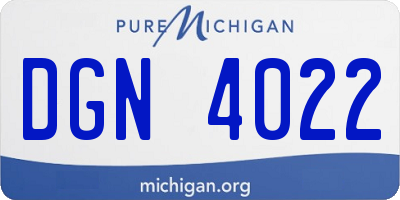 MI license plate DGN4022