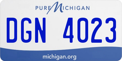 MI license plate DGN4023