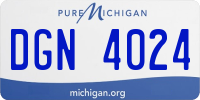 MI license plate DGN4024