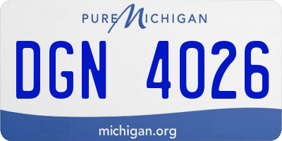 MI license plate DGN4026