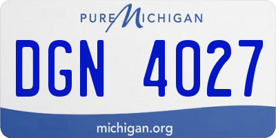 MI license plate DGN4027