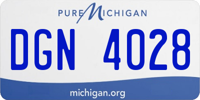 MI license plate DGN4028