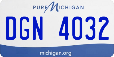 MI license plate DGN4032