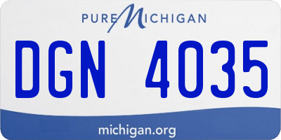 MI license plate DGN4035