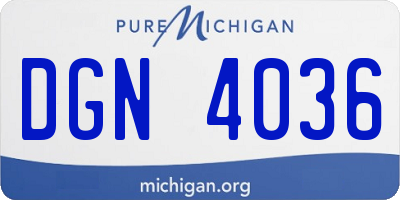 MI license plate DGN4036