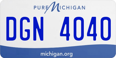MI license plate DGN4040
