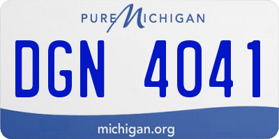 MI license plate DGN4041