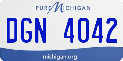 MI license plate DGN4042