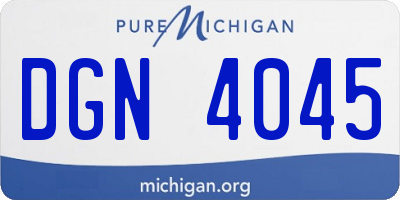 MI license plate DGN4045