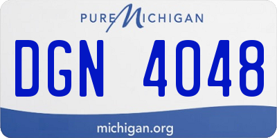 MI license plate DGN4048