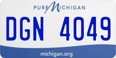 MI license plate DGN4049