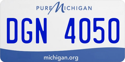 MI license plate DGN4050