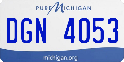 MI license plate DGN4053
