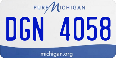 MI license plate DGN4058