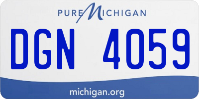 MI license plate DGN4059
