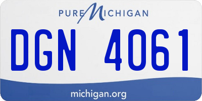 MI license plate DGN4061