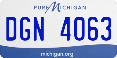 MI license plate DGN4063