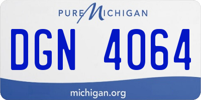 MI license plate DGN4064