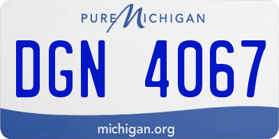 MI license plate DGN4067