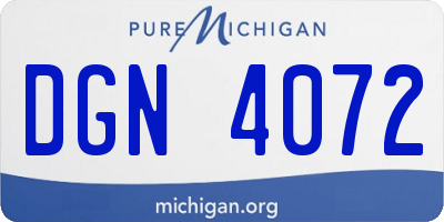 MI license plate DGN4072