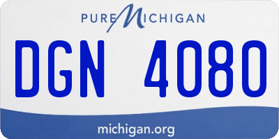 MI license plate DGN4080