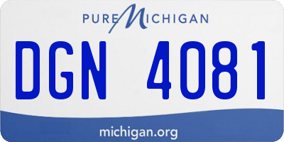 MI license plate DGN4081
