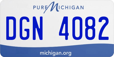 MI license plate DGN4082