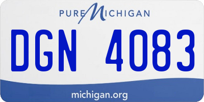 MI license plate DGN4083