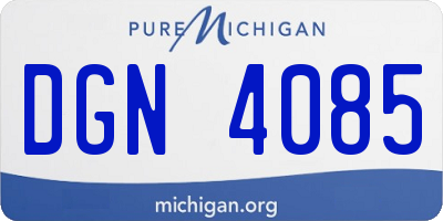 MI license plate DGN4085