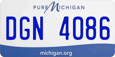 MI license plate DGN4086