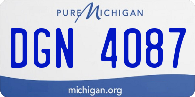MI license plate DGN4087