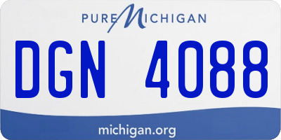 MI license plate DGN4088