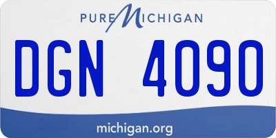 MI license plate DGN4090
