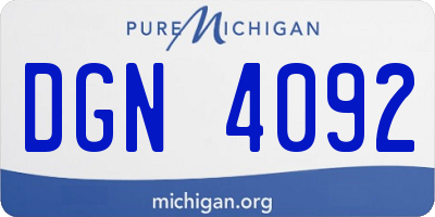 MI license plate DGN4092