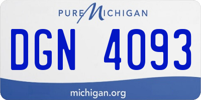 MI license plate DGN4093