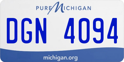 MI license plate DGN4094