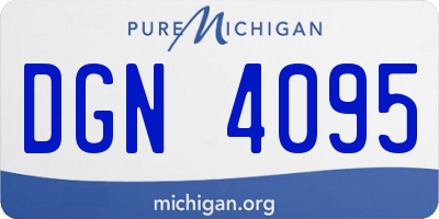 MI license plate DGN4095