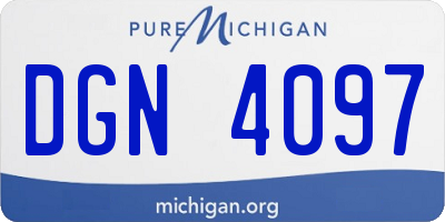 MI license plate DGN4097