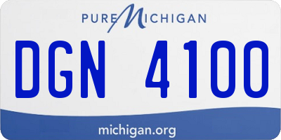 MI license plate DGN4100