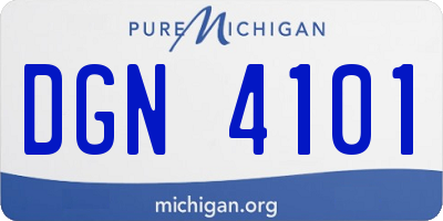 MI license plate DGN4101