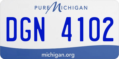 MI license plate DGN4102