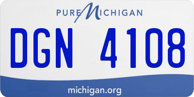 MI license plate DGN4108