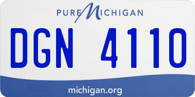 MI license plate DGN4110