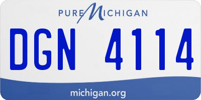 MI license plate DGN4114