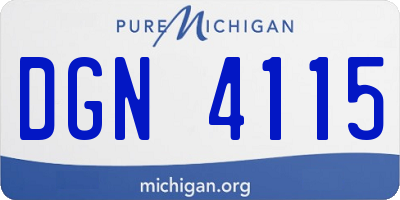 MI license plate DGN4115